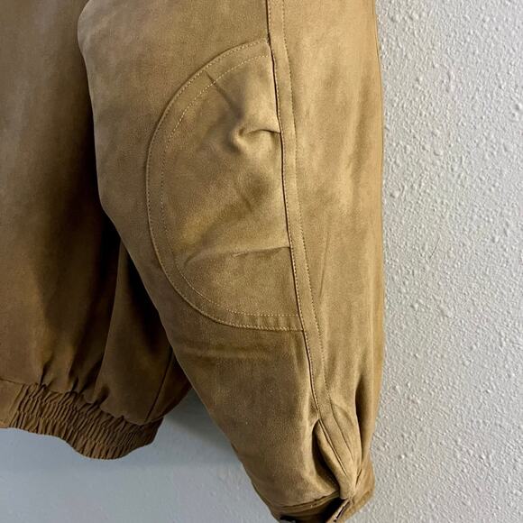 Vintage  Consensus Outerwear Brown Tan Bomber Jacket Size Large L Lg - Picture 8 of 8